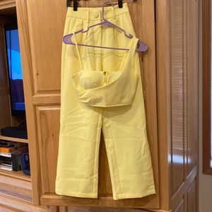 4th & Reckless butter yellow bustier petite set